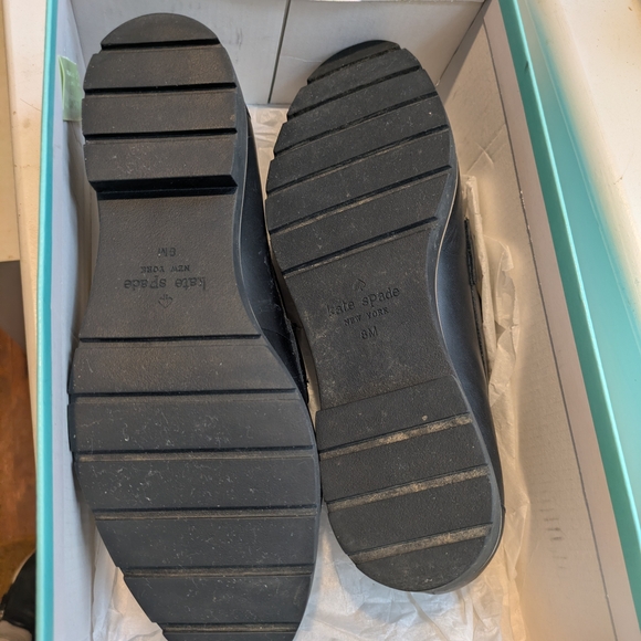 Kate Spade Black Leather Loafers 8M Kolby - Picture 9 of 12